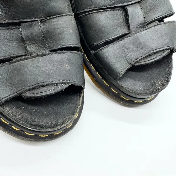 Dr. Martens Flash Fisherman Gladiator Sandals - Black Wyoming - Mens Size 9