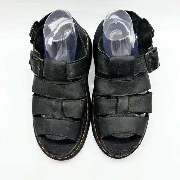 Dr. Martens Flash Fisherman Gladiator Sandals - Black Wyoming - Mens Size 9