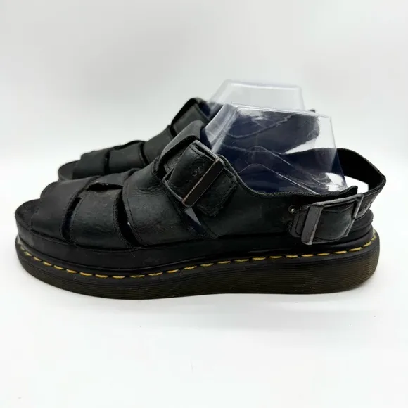 Dr. Martens Flash Fisherman Gladiator Sandals - Black Wyoming - Mens Size 9