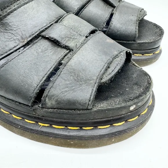 Dr. Martens Flash Fisherman Gladiator Sandals - Black Wyoming - Mens Size 9
