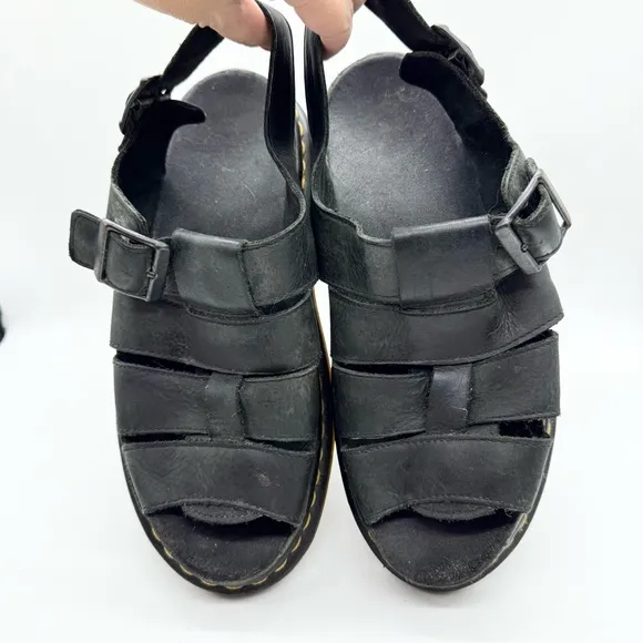 Dr. Martens Flash Fisherman Gladiator Sandals - Black Wyoming - Mens Size 9