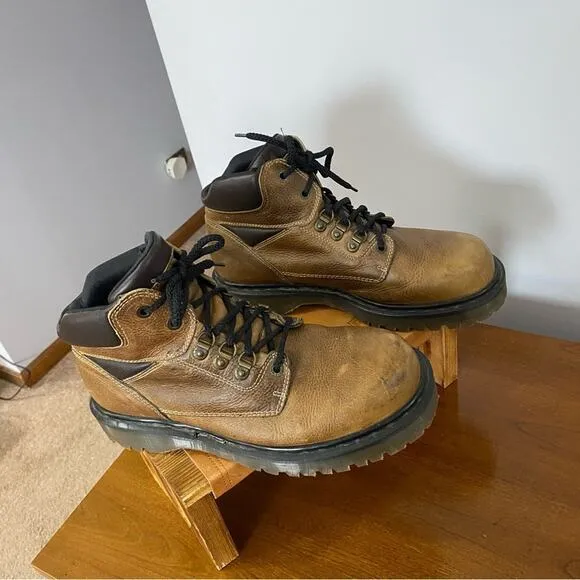 Dr Martens Vintage KN 06A Men’s Size 11 Tan Leather Ankle Boots MIE Y2K Chunky