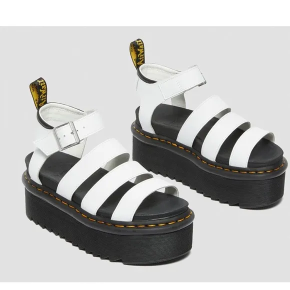 Dr. Martens Women's Blaire Quad Fisherman Sandal, White Hydro, Size 8 Authentic