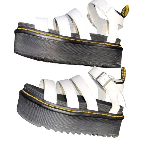 Dr. Martens Women's Blaire Quad Fisherman Sandal, White Hydro, Size 8 Authentic