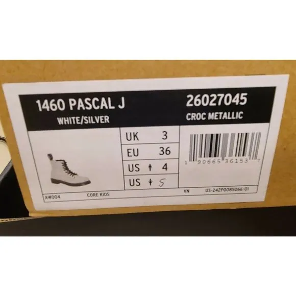Dr Martens Women’s  Girls Boots 1460 Pascal Snake Metallic zipper sz  US 5 new