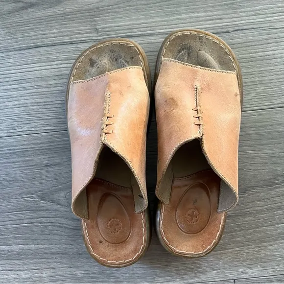 Dr. Martens Y2K Womens Tan Leather Clog Sandals Open Toe Size 5 EU 37