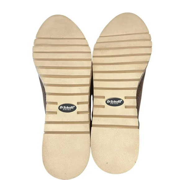 Dr. Scholls Women's Insane Shooties Taupe Perforated Microsuede Shoe Size 6.5