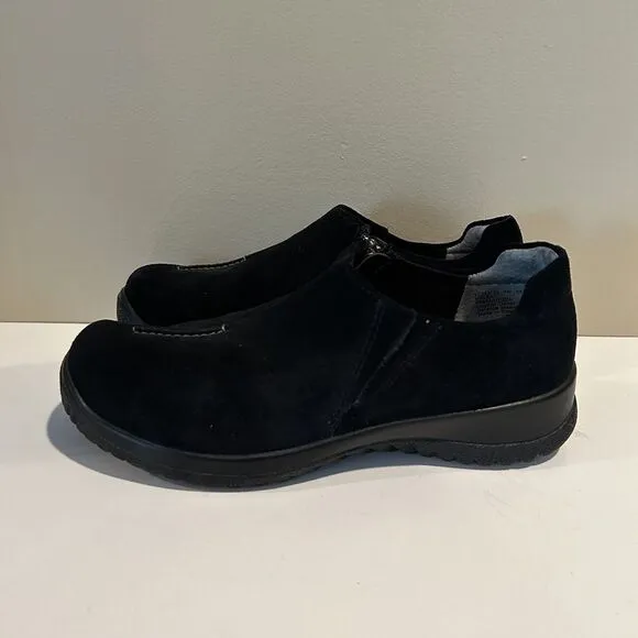 Drew Haley Orthotic Comfort Shoes Womens Size 7M Wide Black Leather Slip on‎