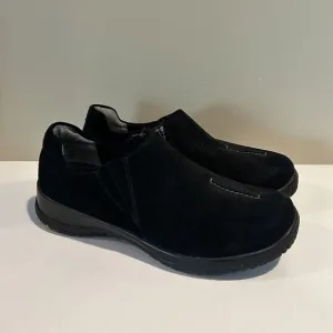 Drew Haley Orthotic Comfort Shoes Womens Size 7M Wide Black Leather Slip on‎