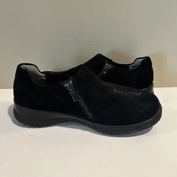 Drew Haley Orthotic Comfort Shoes Womens Size 7M Wide Black Leather Slip on‎