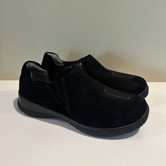 Drew Haley Orthotic Comfort Shoes Womens Size 7M Wide Black Leather Slip on‎