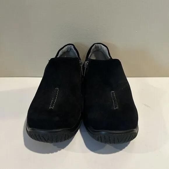 Drew Haley Orthotic Comfort Shoes Womens Size 7M Wide Black Leather Slip on‎