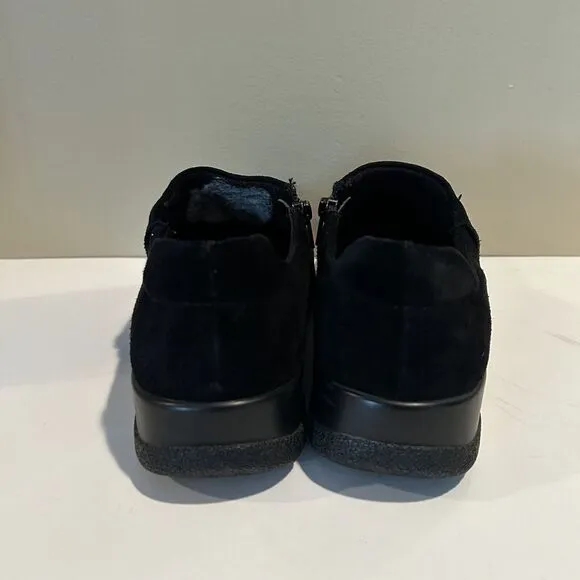Drew Haley Orthotic Comfort Shoes Womens Size 7M Wide Black Leather Slip on‎