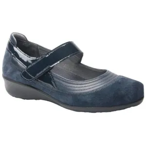 Drew Navy Blue Genoa Mary Jane Wedge Suede Shoe Orthotic Size 9 N Adjustable