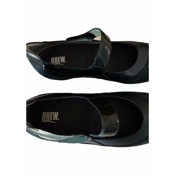 Drew Navy Blue Genoa Mary Jane Wedge Suede Shoe Orthotic Size 9 N Adjustable