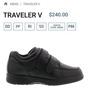 Drew Traveler V Black leather orthotic shoes