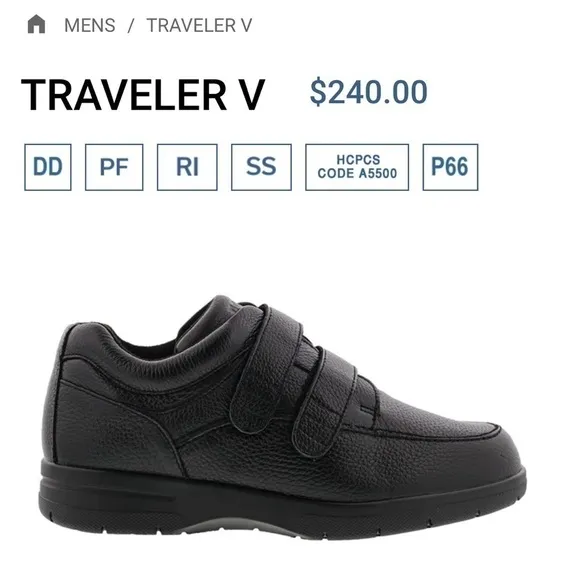 Drew Traveler V Black leather orthotic shoes