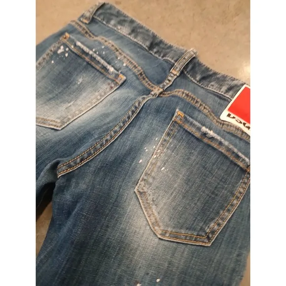 DSQUARED2 Made in Italy Paint Splatter Effect Skinny Jeans US 30 x 27