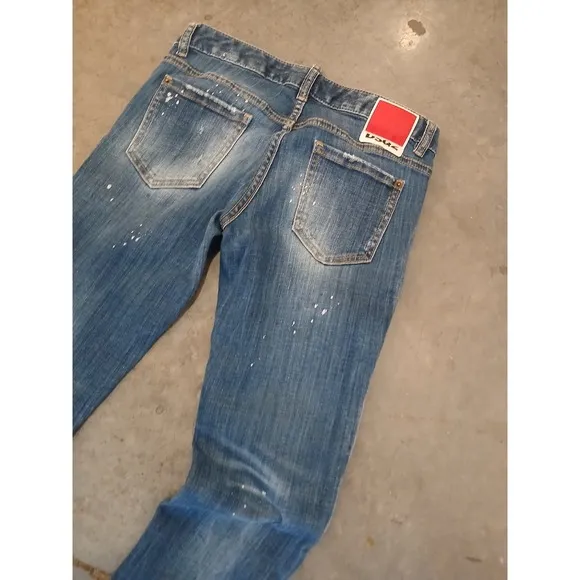 DSQUARED2 Made in Italy Paint Splatter Effect Skinny Jeans US 30 x 27