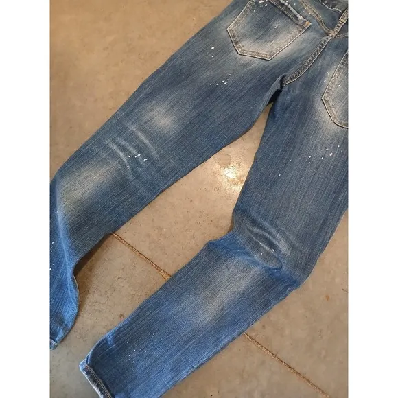 DSQUARED2 Made in Italy Paint Splatter Effect Skinny Jeans US 30 x 27