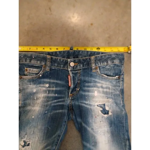 DSQUARED2 Made in Italy Paint Splatter Effect Skinny Jeans US 30 x 27