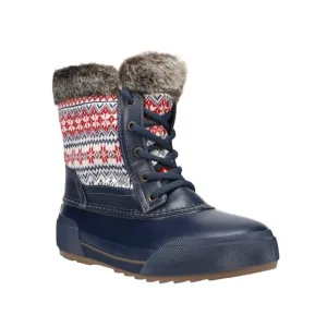 Duck Boots NEW Waterproof Easy Spirit Ice Queen Leather Faux Fur Navy Size 7