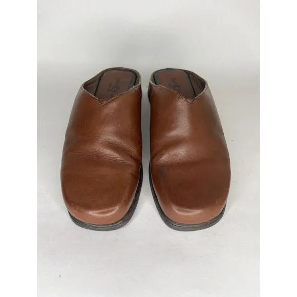 Duck Head Brown Leather Casual Comfort Mules Shoes Women’s Sz 8.5W US/39EU