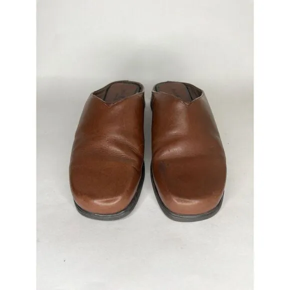 Duck Head Brown Leather Casual Comfort Mules Shoes Women’s Sz 8.5W US/39EU