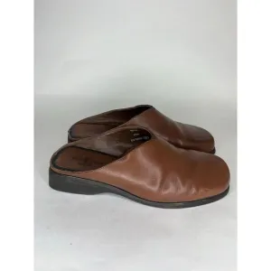 Duck Head Brown Leather Casual Comfort Mules Shoes Women’s Sz 8.5W US/39EU