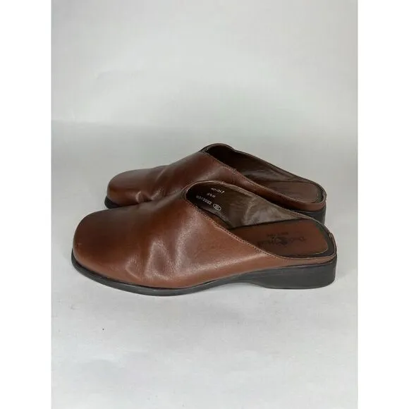 Duck Head Brown Leather Casual Comfort Mules Shoes Women’s Sz 8.5W US/39EU