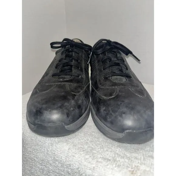 Durea Black leather therapeutic fashion comfort lace up oxfords womens US 8.5