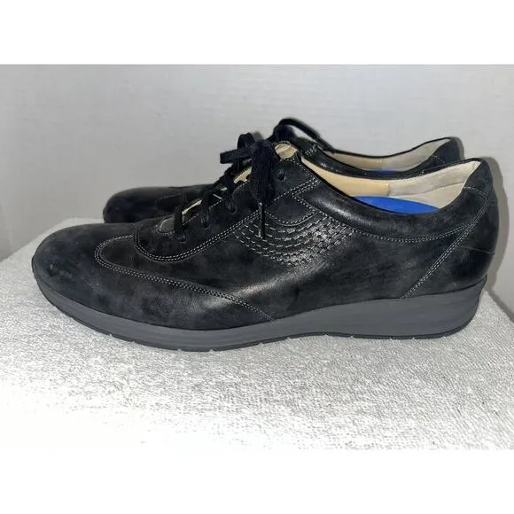 Durea Black leather therapeutic fashion comfort lace up oxfords womens US 8.5