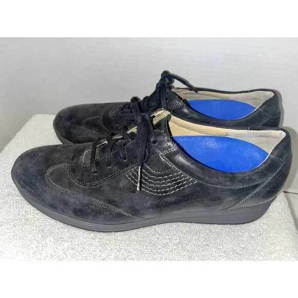 Durea Black leather therapeutic fashion comfort lace up oxfords womens US 8.5