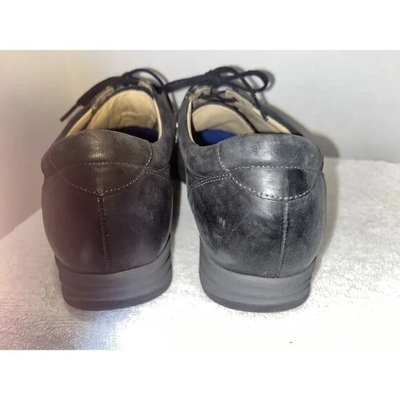 Durea Black leather therapeutic fashion comfort lace up oxfords womens US 8.5
