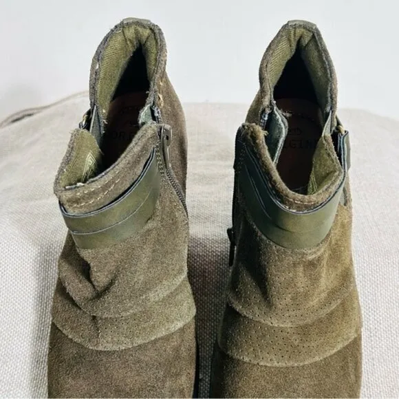 Earth Origins Odel NWOT Olive Green Suede Ankle Boots-Size 7.5