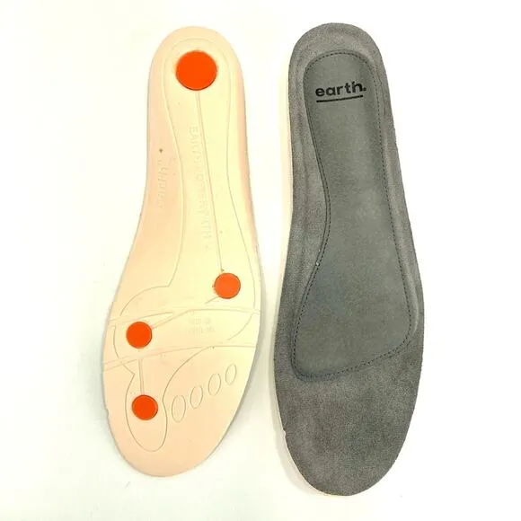 EARTH VISTA NOVA BLACK PERFORATED LEATHER BREATHABLE BALLET FLAT SHOES