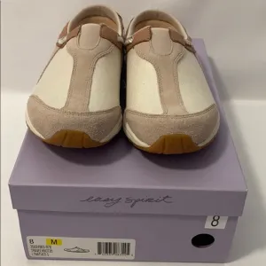 Easy Spirit Beige Fabric Leather Slides Mules 8