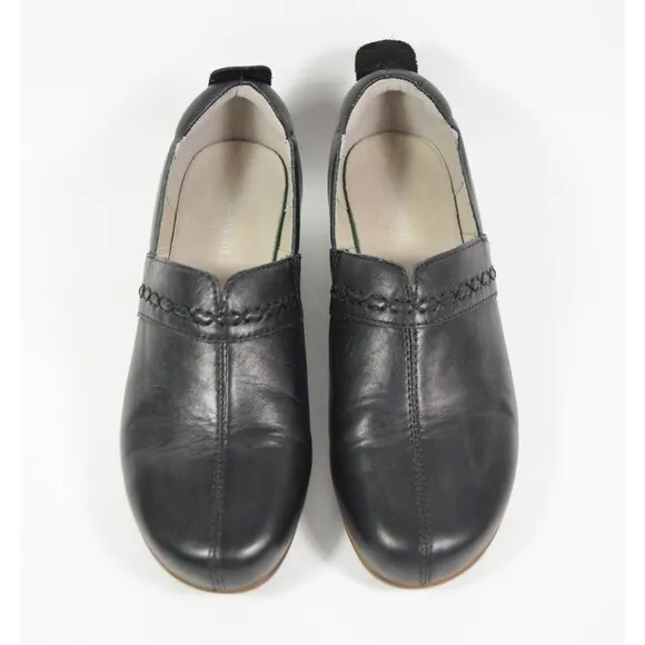 Easy Spirit Delores Black Leather Slip On Platform Loafers Shoes Sz 7.5M