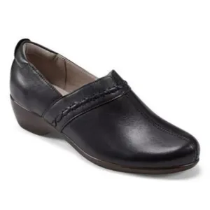 Easy Spirit Delores Black Leather Slip On Platform Loafers Shoes Sz 7.5M