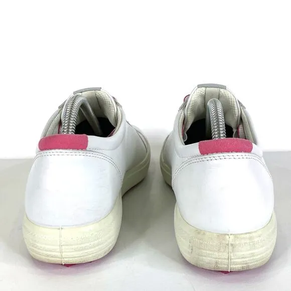 ECCO Hydromax Women's Spikeless Golf Shoes Sz US 6.5 EU 37 Leather Comfort Pink