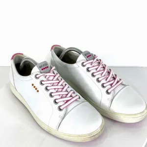 ECCO Hydromax Women's Spikeless Golf Shoes Sz US 6.5 EU 37 Leather Comfort Pink