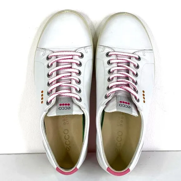 ECCO Hydromax Women's Spikeless Golf Shoes Sz US 6.5 EU 37 Leather Comfort Pink