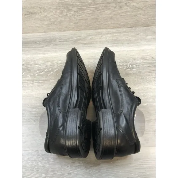 Ecco Mens Black Leather Round Toe Lace Up Comfort Oxford Dress Shoes Size 13