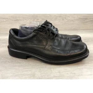 Ecco Mens Black Leather Round Toe Lace Up Comfort Oxford Dress Shoes Size 13
