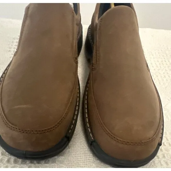 ECCO Mens Brown Slip-On Leather Shoes Comfort Sole‎ Size US 7 - 7.5 NIB