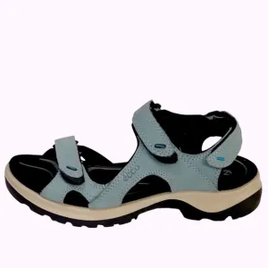 Ecco Teal/Blue Leather Yucatan Offroad Sport Adjustable Sandals size 7 US  38 EU