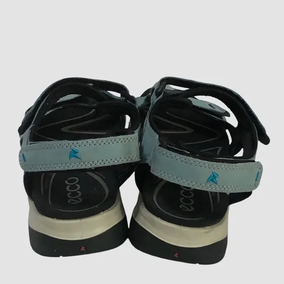 Ecco Teal/Blue Leather Yucatan Offroad Sport Adjustable Sandals size 7 US  38 EU