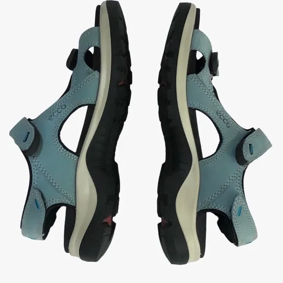 Ecco Teal/Blue Leather Yucatan Offroad Sport Adjustable Sandals size 7 US  38 EU