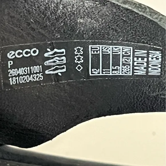 Ecco touch leather open toe sandals black 11