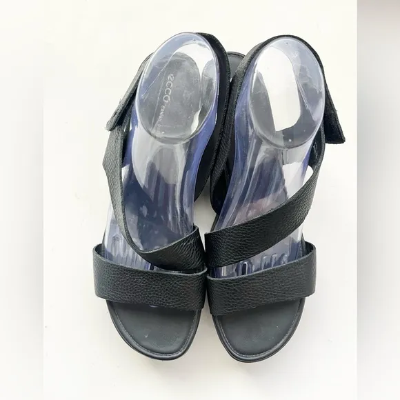 Ecco touch leather open toe sandals black 11